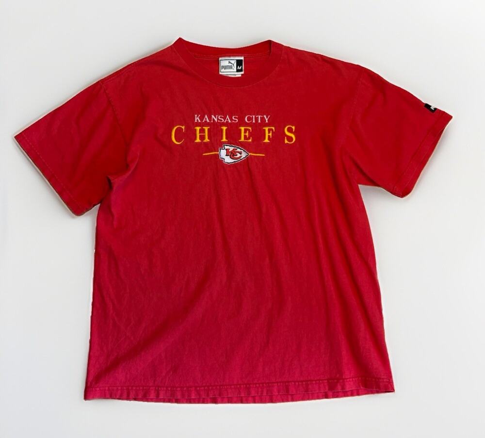 Kansas City Chiefs Shirt Mens Medium Vintage 90s Puma Embroidered Red Oversized